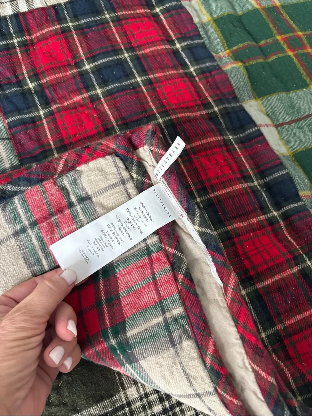 Pottery Barn Full/Queen Plaid Patchwork quilt and pillow shams